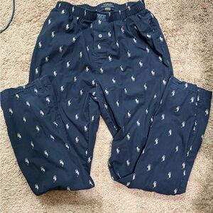 Polo by Ralph Lauren Men's Navy Chinos with Logo Pattern